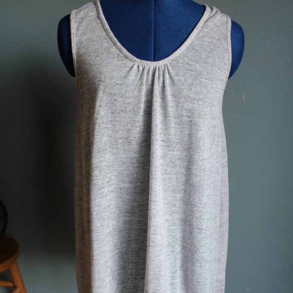A'reve Anthropologie Women's Light Gray Sheer Back Bow Tank Top ~S~ - Picture 2 of 9
